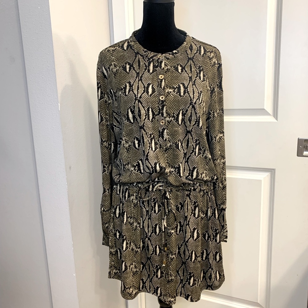 Michael Kors Long sleeve Mini Snake Print Dress